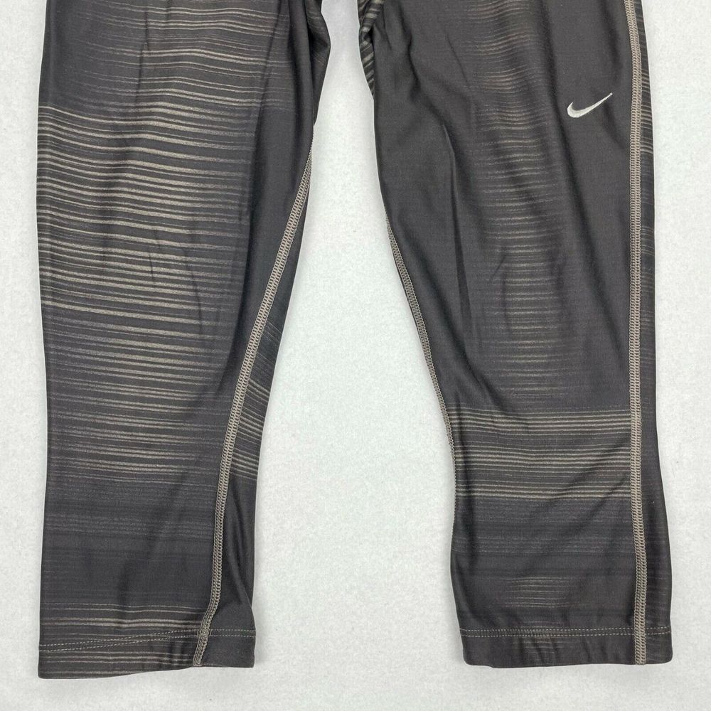 Nike Dri Fit Leggings Womens S Gray Drawstring Elastic Waist Cropped Yoga Pants - Picture 3 of 8